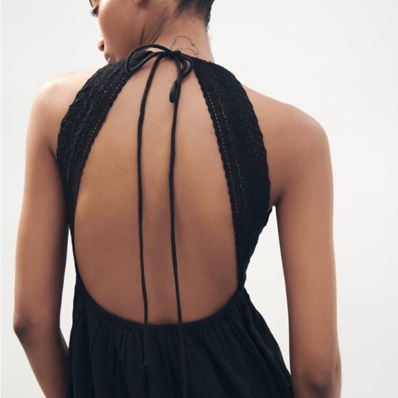 ZARA LACE INSERT MINI DRESS - Picture 9 of 12